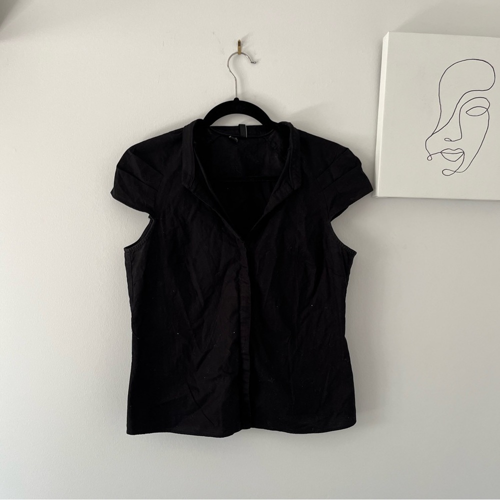 90’s inspired Short sleeve button down dress shirt from Mango